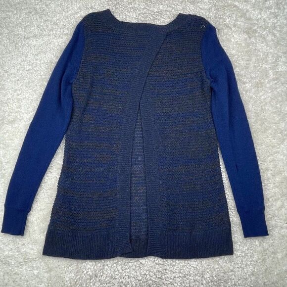 Rebecca Taylor Cashmere Blue Knit Sweater Open Back FLAWS - Picture 2 of 8